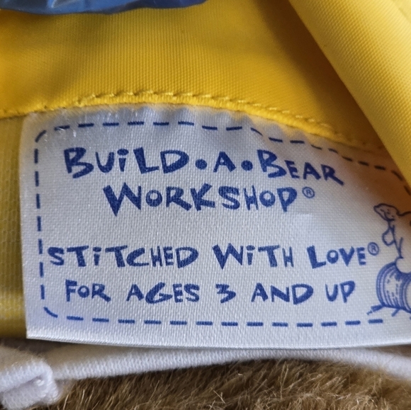 Vintage 90s Boyds Build A Bear Workshop Big 13inch Teddy Bear Yellow Raincoat - Picture 10 of 10